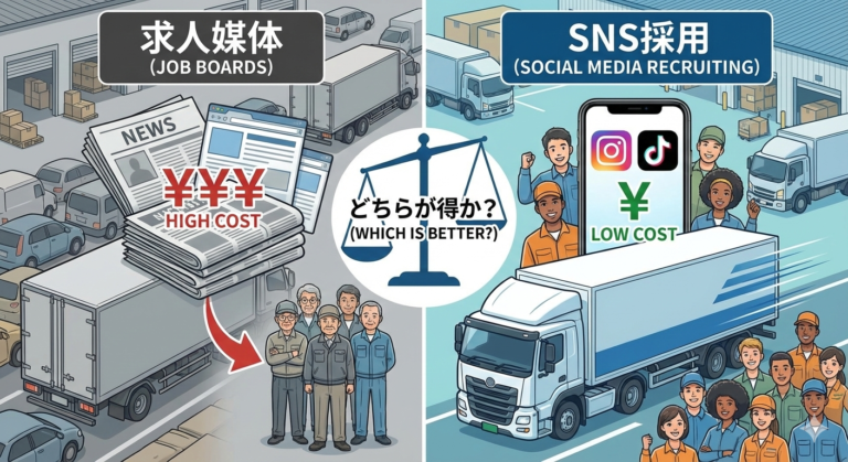 運送業の採用費用を比較｜求人媒体とSNS採用どちらが得か